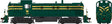 Alco RS3 Phase 2 - Standard DC -- Central Railroad of New Jersey #1550 (green, yellow stripes)