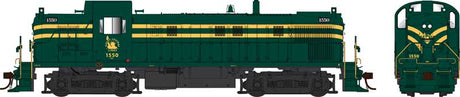 Alco RS3 Phase 2 - Standard DC -- Central Railroad of New Jersey #1550 (green, yellow stripes)