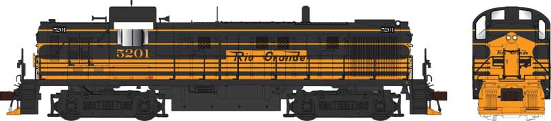 Alco RS3 Phase 2 - Standard DC -- Denver & Rio Grande Western #5201 (black, Aspen Gold)