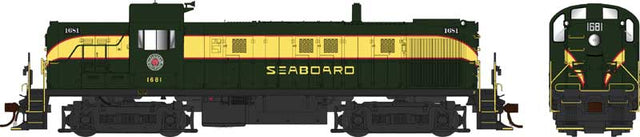 Alco RS3 Phase 2 - Standard DC -- Seaboard Air Line #1676 (green, yellow band, Heart Logo)