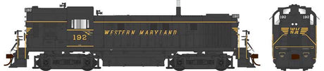 Alco RS3 Hammerhead High Hood - ESU LokSound and DCC -- Western Maryland #193 (black, yellow, Speed Lettering)