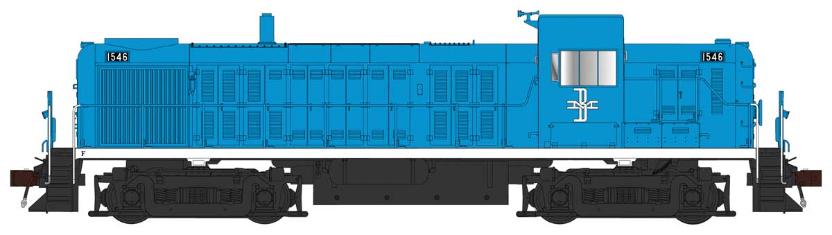 Alco RS3 Phase I - Standard DC -- Boston & Maine #1546 (blue, white)