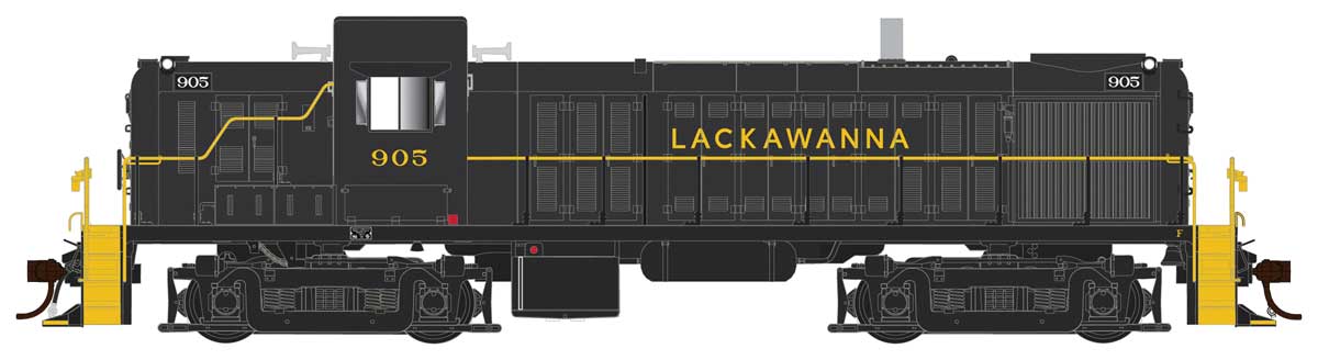 Alco RS3 Phase I - Standard DC -- Delaware, Lackawanna & Western #905 (black, yellow)