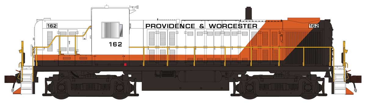 Alco RS3 Phase I - Standard DC -- Providence & Worchester #165 (white, brown, orange)