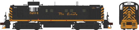 Alco RS3 Late Phase 2 - Sound and DCC -- Denver & Rio Grande Western #5204 (black, Aspen Gold, Flying Grande)