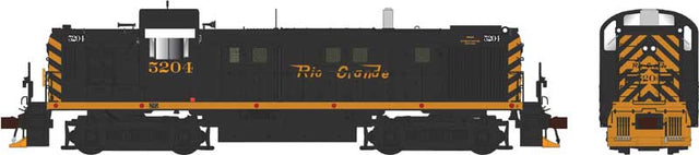 Alco RS3 Late Phase 2 - Sound and DCC -- Denver & Rio Grande Western #5204 (black, Aspen Gold, Flying Grande)