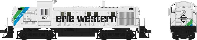 Alco RS3 Phase 2 - Sound and DCC -- Erie Western #1603 (white, blue, green, black)