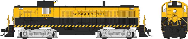 Alco RS3 Phase 1 - Standard DC -- New York Susquehanna & Western #101 (yellow, black)