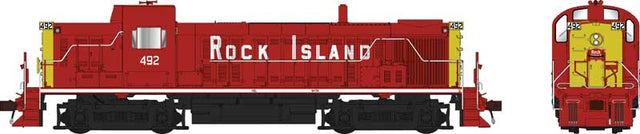 Alco RS3 Phase 1 - Standard DC -- Rock Island #490 (red, yellow, white)