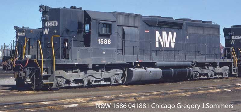 EMD SD40 High Nose - Standard DC - Executive Line -- Norfolk & Western #1586 (black, white, NW Logo)