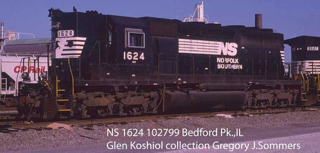 EMD SD40 High Nose - Standard DC - Executive Line -- Norfolk Southern #1624 (black, white)