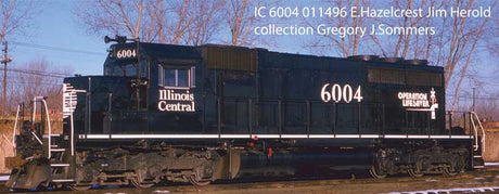 EMD SD40-2R - Standard DC - Executive Line -- Illinois Central #6002 (black, white, Operation Lifesaver Logo)