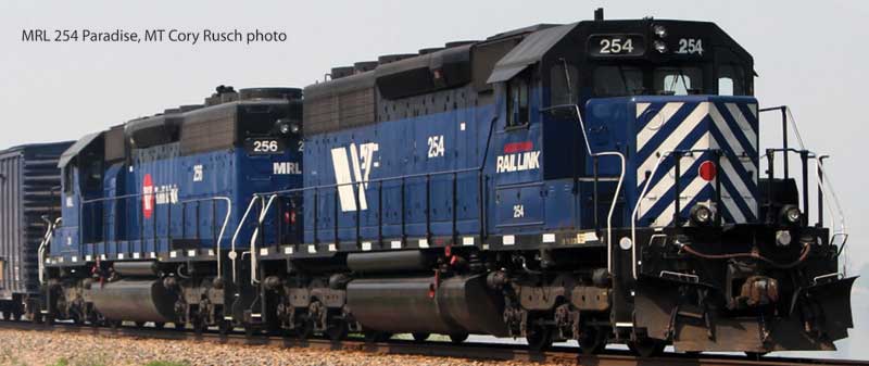 EMD SD40-2XR - Standard DC - Executive Line -- Montana Rail Link #254 (blue, black, white, Lionhead Logo)