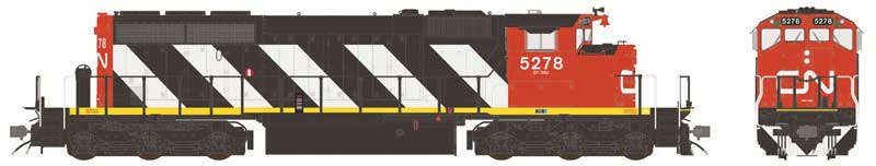 GMD SD40-2W No Dynamic Brakes - Standard DC -- Canadian National #5278 (As-Delivered Stripes; black, white, red)