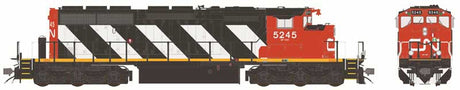 GMD SD40-2W No Dynamic Brakes - LokSound 5 and DCC -- Canadian National #5248 (1990s+ Seargent Stripes; black, white, red)