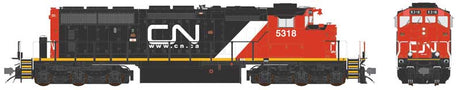GMD SD40-2W With Dynamic Brakes & Straight Air - LokSound 5 and DCC -- Canadian National #5218 (2010s+, black, white, red, Website Noodle Logo)