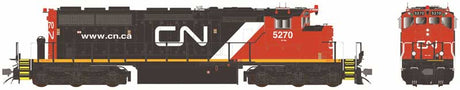 GMD SD40-2W With Dynamic Brakes & RCL Beacons - LokSound 5 and DCC -- Canadian National #5270 (2010s+, black, white, red, Website, Noodle Logo)
