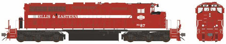 GMD SD40-2W With Dynamic Brakes - Standard DC -- Ellis & Eastern #77 (2019+, red, white)