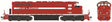 GMD SD40-2W With Dynamic Brakes - Standard DC -- Ellis & Eastern #87 (2019+, red, white)