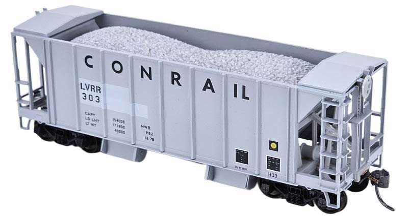 70-Ton 2-Bay Ballast Hopper - Kit -- LVRR #307 (Ex-Conrail, MOW gray)