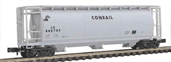 3-Bay Cylindrical Covered Hopper -- Conrail (Small Logo)