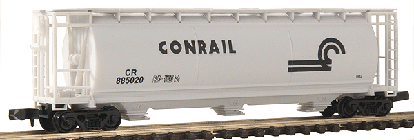 3-Bay Cylindrical Covered Hopper -- Conrail (Large Logo)