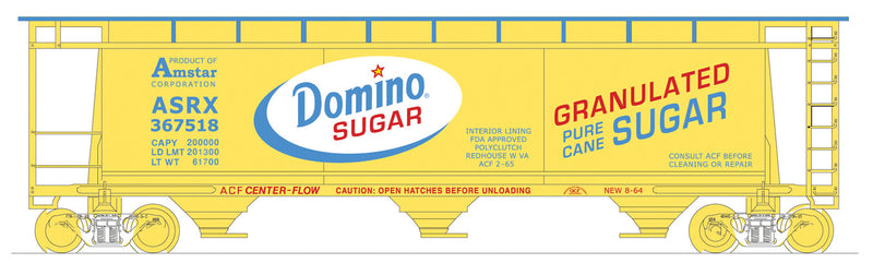 3-Bay Cylindrical Covered Hopper - Ready to Run - Executive Line -- Domino Sugar #367527 (yellow, blue, red, white)