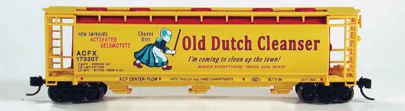 3-Bay Cylindrical Covered Hopper - Ready to Run - Executive Line -- Old Dutch Cleanser #173201 (yellow, blue, red)