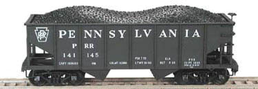 PRR Class GLa 2-Bay Open Hopper - Ready to Run -- Pennsylvania Railroad #154419 (black, Plain Keystone)