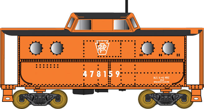 PRR Class N5C Steel Cabin Car (Caboose) - Ready to Run -- Pennsylvania Railroad #478159 (orange, Plain Keystone)
