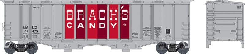 2-Bay Airslide Covered Hopper - Ready to Run -- Brach's Candy #47485 (gray, red)