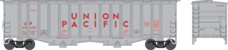 2-Bay Airslide Covered Hopper - Ready to Run -- Union Pacific #20443 (silver, red Lettering)