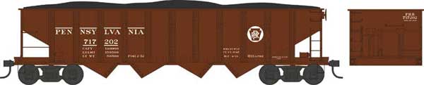 PRR Class H21a 4-Bay Hopper - Ready to Run -- Pennsylvania Railroad 717301 (Class H21a, Blt. 4-10, Tuscan, Circle Keystone