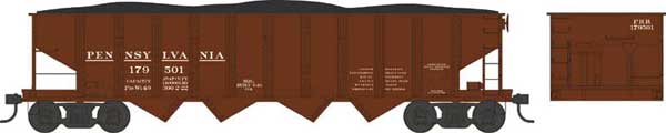 PRR Class H21a 4-Bay Hopper - Ready to Run -- Pennsylvania Railroad H21a Early Lettering 179544 (Class H21a, Blt. 9-10, Tu