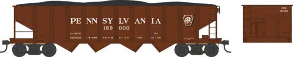 PRR Class H21a 4-Bay Hopper - Ready to Run -- Pennsylvania Railroad 189183 (Class H21a, Blt. 11-13, Tuscan, Shadow Keyston