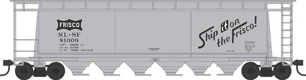 6-Bay Cylindrical Covered Hopper - Ready to Run - Executive Line -- St. Louis-San Francisco 81009 (Blt. 8-62, gray, black, Ship It on Frisco Slo