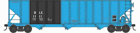 100-Ton 3-Bay Open Hopper with Coal Load - Ready to Run -- Bessemer & Lake Erie #1493 (Ex-RI, blue, black)