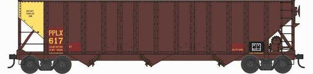 100-Ton 3-Bay Open Hopper with Coal Load - Ready to Run -- Pennsylvania Power & Light PPLX #622 (brown, yellow end)