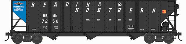 100-Ton 3-Bay Open Hopper with Coal Load - Ready to Run -- Reading & Northern #7250 (brown, blue end)