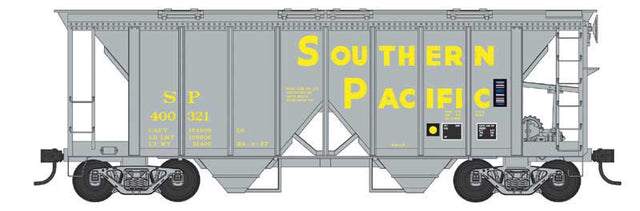 70-Ton 2-Bay Covered Hopper with Open Sides - Ready to Run -- Southern Pacific #400304 (gray, yellow)
