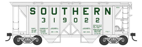 70-Ton 2-Bay Covered Hopper with Open Sides - Ready to Run -- Southern Railway #319081 (gray, green)