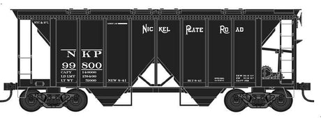 70-Ton 2-Bay Covered Hopper with Open Sides - Ready to Run -- Nickel Plate Road #99800 (black)