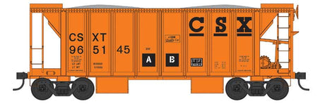 70-Ton 2-Bay Ballast Hopper with Closed Sides - Ready to Run -- CSX #965222 (MOW orange)