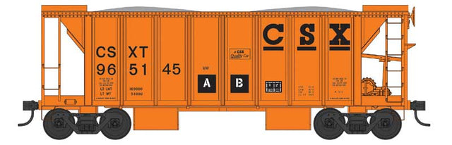 70-Ton 2-Bay Ballast Hopper with Closed Sides - Ready to Run -- CSX #965228 (MOW orange)