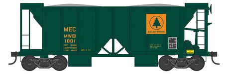 70-Ton 2-Bay Ballast Hopper with Open Sides - Ready to Run -- Maine Central #1001 (green, Harvest Gold)