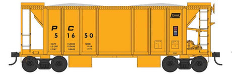 70-Ton 2-Bay Ballast Hopper with Closed Sides - Ready to Run -- Penn Central #51650 (MOW yellow, black)