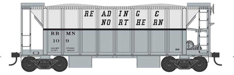 70-Ton 2-Bay Ballast Hopper with Closed Sides - Ready to Run -- Reading & Northern #112 (2-Tone Gray)