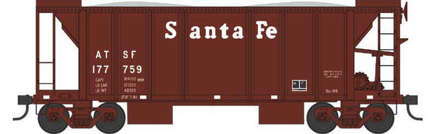 70-Ton 2-Bay Ballast Hopper with Closed Sides - Ready to Run -- Santa Fe #177759 (Boxcar Red, Cooper Lettering)