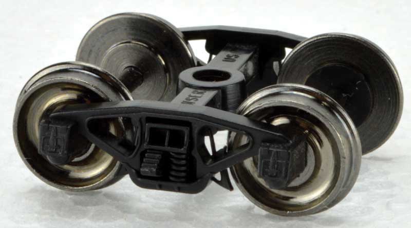PRR Coil Semi-Elliptical Freight Trucks with Metal Wheels -- 1 Pair
