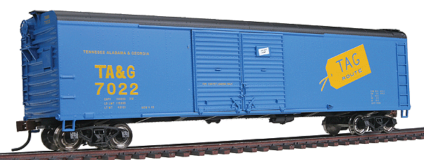 50' Round Roof Boxcar Ready to Run -- Tennessee, Alabama & Georgia #7022 (black roof)
